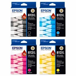 Genuine Epson 812XL Value Pack Ink Cart EPSON WF3820, EPSON WF3825, EPSON WF4830, EPSON WF4835, EPSON WF7830, EPSON WF7840, EPSON WF7845
