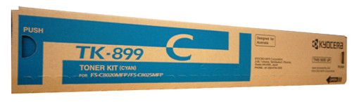 Genuine Kyocera TK899C Cyan Toner Cartridge KYOCERA FSC8025MFP, KYOCERA FSC8020MFP, KYOCERA FSC8520MFP, KYOCERA FSC8525MFP