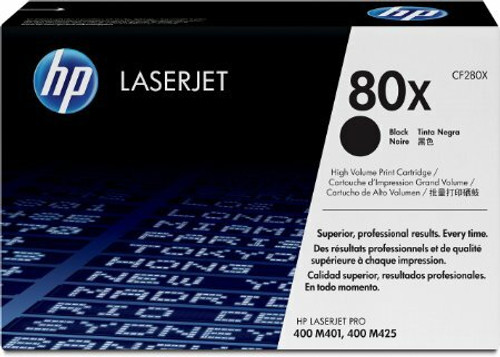Genuine HP #80X Black Toner CF280X HP LASERJET PRO 400 M425, HP LASERJET PRO 400 M401