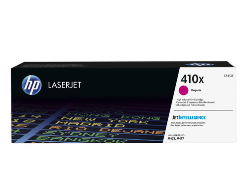 Genuine HP #410X Magenta Toner CF413X HP COLOUR LASERJET PRO M452DN, HP COLOUR LASERJET PRO M452DW, HP COLOUR LASERJET PRO M452NW, HP COLOUR LASERJET PRO M477FDW, HP COLOUR LASERJET PRO M477FNW, HP COLOUR LASERJET PRO M377DW Genuine HP #410X Magenta Toner CF413X HP COLOUR LASERJET PRO M452DN, HP COLOUR LASERJET PRO M452DW, HP COLOUR LASERJET PRO M452NW, HP COLOUR LASERJET PRO M477FDW, HP COLOUR LASERJET PRO M477FNW, HP COLOUR LASERJET PRO M377DW