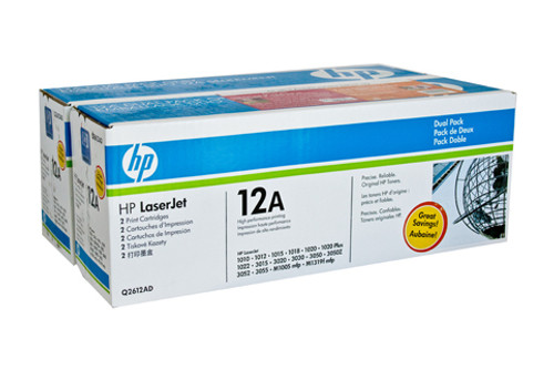 Genuine HP #12A Twin Pack Q2612AD HP LASERJET 1010, HP LASERJET 1012, HP LASERJET 1015, HP LASERJET 1018, HP LASERJET 1020, HP LASERJET 1022, HP LASERJET 1022N, HP LASERJET 1025, HP LASERJET 3015, HP LASERJET 3020, HP LASERJET 3030, HP LASERJET 3050, HP LASERJET 3052, HP LASERJET 3055, HP LASERJET Genuine HP #12A Twin Pack Q2612AD HP LASERJET 1010, HP LASERJET 1012, HP LASERJET 1015, HP LASERJET 1018, HP LASERJET 1020, HP LASERJET 1022, HP LASERJET 1022N, HP LASERJET 1025, HP LASERJET 3015, HP LASERJET 3020, HP LASERJET 3030, HP LASERJET 3050, HP LASERJET 3052, HP LASERJET 3055, HP LASERJET