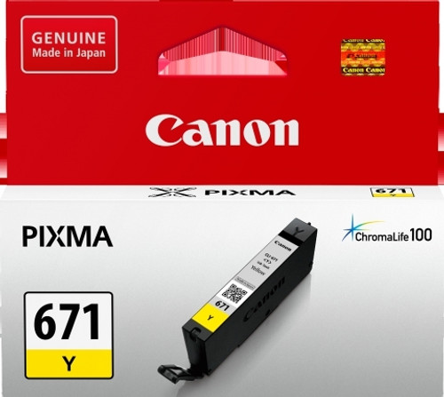 Genuine Canon CLI671 Yellow Ink Cartridge CANON PIXMA MG5760, CANON PIXMA MG5765, CANON PIXMA MG6860, CANON PIXMA MG6865, CANON PIXMA MG6866, CANON PIXMA MG7760, CANON PIXMA TS5060, CANON PIXMA TS6060, CANON PIXMA TS8060, CANON PIXMA TS9060, CANON PIXMA MG7766 Genuine Canon CLI671 Yellow Ink Cartridge CANON PIXMA MG5760, CANON PIXMA MG5765, CANON PIXMA MG6860, CANON PIXMA MG6865, CANON PIXMA MG6866, CANON PIXMA MG7760, CANON PIXMA TS5060, CANON PIXMA TS6060, CANON PIXMA TS8060, CANON PIXMA TS9060, CANON PIXMA MG7766