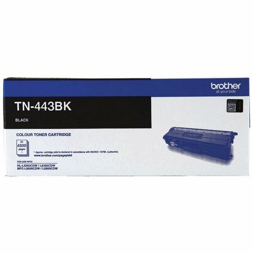 Genuine Brother TN443 Black Toner Cartridge BROTHER HL L8260CDW, BROTHER HL L8360CDW, BROTHER MFC L8690CDW, BROTHER MFC L8900CDW Genuine Brother TN443 Black Toner Cartridge BROTHER HL L8260CDW, BROTHER HL L8360CDW, BROTHER MFC L8690CDW, BROTHER MFC L8900CDW