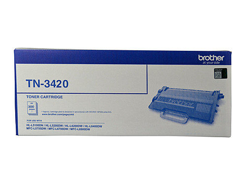 Genuine Brother TN3420 Toner Cartridge BROTHER HLL5100DN, BROTHER HLL5200DW, BROTHER HLL6200DW, BROTHER HLL6400DW, BROTHER MFCL5755DW, BROTHER MFCL6700DW, BROTHER MFCL6900DW Genuine Brother TN3420 Toner Cartridge BROTHER HLL5100DN, BROTHER HLL5200DW, BROTHER HLL6200DW, BROTHER HLL6400DW, BROTHER MFCL5755DW, BROTHER MFCL6700DW, BROTHER MFCL6900DW