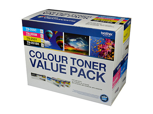 Genuine Brother TN251/TN255 Colour Value 4 Pack BROTHER HL3150CDN, BROTHER HL3170CDW, BROTHER MFC9140CDN, BROTHER MFC9330CDW, BROTHER MFC9340CDW, BROTHER MFC9335CDW Genuine Brother TN251/TN255 Colour Value 4 Pack BROTHER HL3150CDN, BROTHER HL3170CDW, BROTHER MFC9140CDN, BROTHER MFC9330CDW, BROTHER MFC9340CDW, BROTHER MFC9335CDW