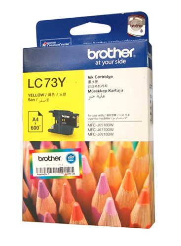 Genuine Brother LC73 Yellow Ink Cartridge BROTHER DCP J525W, BROTHER DCP J725DW, BROTHER DCP J925DW, BROTHER MFC J430W, BROTHER MFC J432W, BROTHER MFC J625DW, BROTHER MFC J825DW, BROTHER MFC J5910DW, BROTHER MFC J6510DW, BROTHER MFC J6710DW, BROTHER MFC J6910DW Genuine Brother LC73 Yellow Ink Cartridge BROTHER DCP J525W, BROTHER DCP J725DW, BROTHER DCP J925DW, BROTHER MFC J430W, BROTHER MFC J432W, BROTHER MFC J625DW, BROTHER MFC J825DW, BROTHER MFC J5910DW, BROTHER MFC J6510DW, BROTHER MFC J6710DW, BROTHER MFC J6910DW