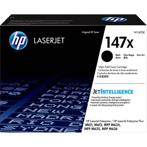 Genuine Hp #147X Black Toner W1470X - 25,200 pages HP LASERJET ENT M611, HP LASERJET ENT M612, HP LASERJET ENT MFP M634, HP LASERJET ENT MFP M635, HP LASERJET ENT MFP M636 Genuine Hp #147X Black Toner W1470X - 25,200 pages HP LASERJET ENT M611, HP LASERJET ENT M612, HP LASERJET ENT MFP M634, HP LASERJET ENT MFP M635, HP LASERJET ENT MFP M636