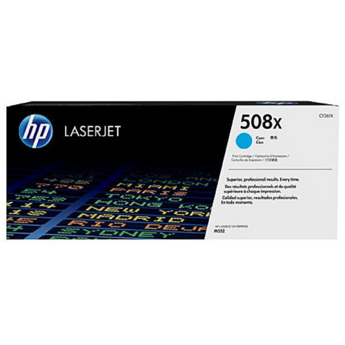 Genuine HP #508X Cyan Toner CF361X Clearance Sale HP COLOUR LASERJET M552DN, HP COLOUR LASERJET M553DN, HP COLOUR LASERJET M553N, HP COLOUR LASERJET M553X, HP COLOUR LASERJET M577Z Genuine HP #508X Cyan Toner CF361X Clearance Sale HP COLOUR LASERJET M552DN, HP COLOUR LASERJET M553DN, HP COLOUR LASERJET M553N, HP COLOUR LASERJET M553X, HP COLOUR LASERJET M577Z