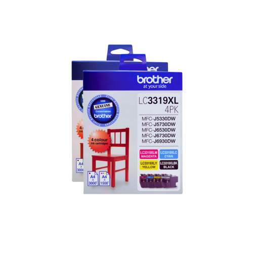 2x Genuine Brother LC3319XL BCMY Value 4 Pack BROTHER MFC J5330DW, BROTHER MFC J5730DW, BROTHER MFC J6530DW, BROTHER MFC J6730DW, BROTHER MFC J6930DW 2x Genuine Brother LC3319XL BCMY Value 4 Pack BROTHER MFC J5330DW, BROTHER MFC J5730DW, BROTHER MFC J6530DW, BROTHER MFC J6730DW, BROTHER MFC J6930DW