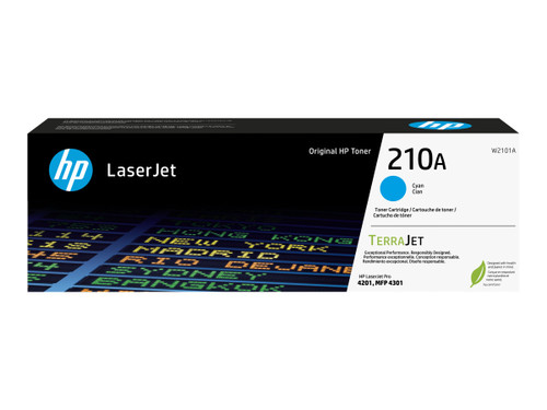 Genuine HP #210A Cyan Toner W2101A - 1,800 pages Genuine HP #210A Cyan Toner W2101A - 1,800 pages