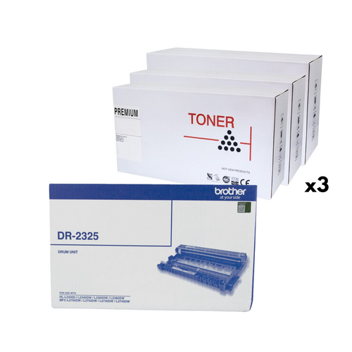 Compatible Brother TN2350 Cartridge, DR2325 Drum Unit, BROTHER HL L2300D, BROTHER HL L2340DW, BROTHER HL L2365DW, BROTHER HL 2380DW, BROTHER MFC L2700DW, BROTHER MFC 2703DW, BROTHER MFC 2720DW, BROTHER MFC 2740DW, BROTHER HL L2305W Compatible Brother TN2350 Cartridge, DR2325 Drum Unit, BROTHER HL L2300D, BROTHER HL L2340DW, BROTHER HL L2365DW, BROTHER HL 2380DW, BROTHER MFC L2700DW, BROTHER MFC 2703DW, BROTHER MFC 2720DW, BROTHER MFC 2740DW, BROTHER HL L2305W