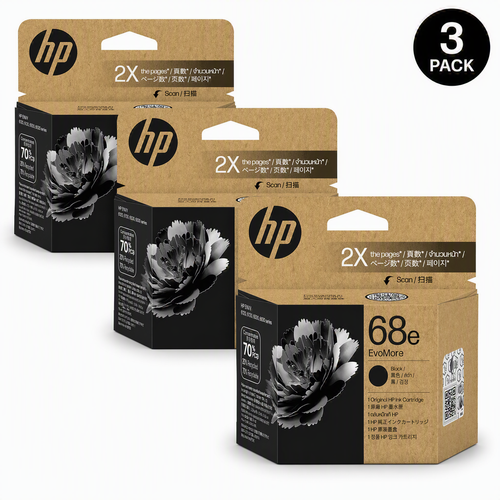 3 x HP #68e Evomore Genuine Black Ink (7FP22TA) – 960 pages