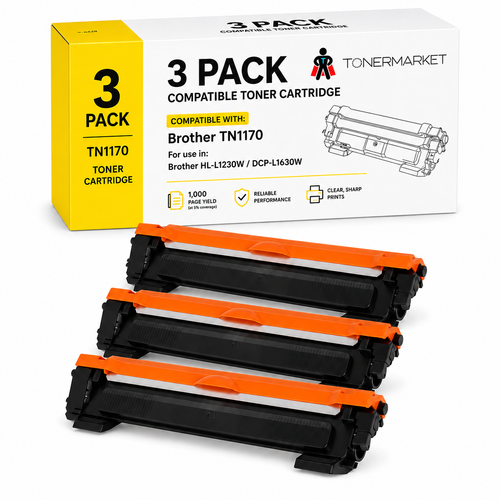3 x Compatible Brother TN1170 toner for HL-L1230WDCP-L1630W - 3,000 page yield