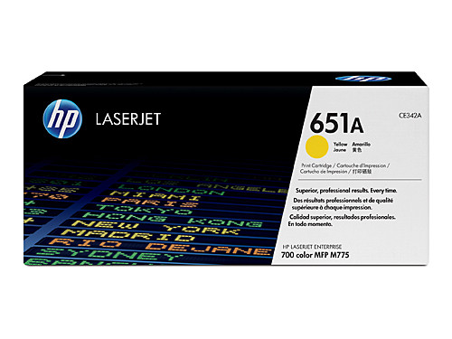 Genuine HP #651A Yellow Toner CE342A