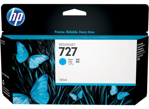Genuine HP #727 130ml Cyan Ink B3P19A