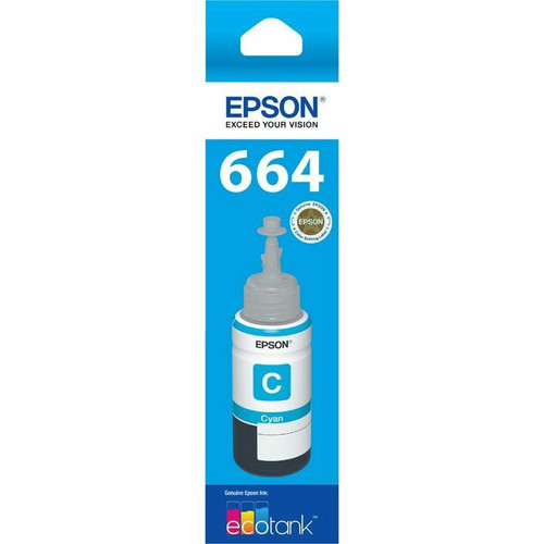 Genuine Epson T664 Cyan Eco Tank Ink