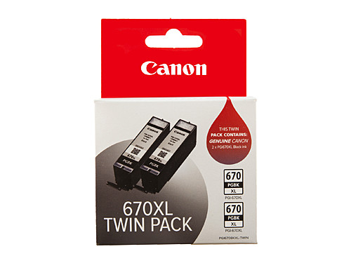 Genuine Canon PGI670XL Black Ink Twin Pack