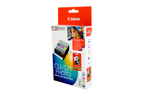 Genuine Canon CLI521 Ink Value Pack