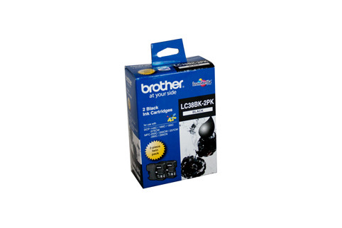 Genuine Brother LC38 Black Twin Pack