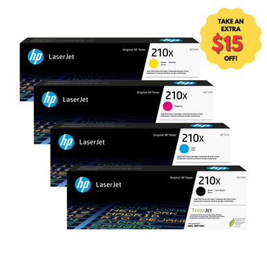 Genuine HP #210X Value Pack BCMY - 7,500 pages | TonerMarket