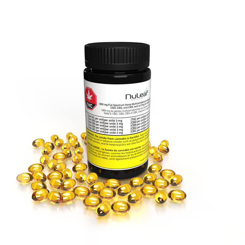 NuLeaf 1800 mg Full Spectrum Hemp Multicannabinoid Softgels with Delta 9