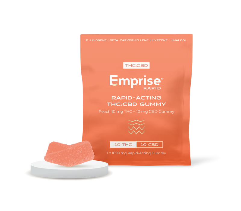 Peach 10 mg THC + 10 mg CBD Gummy