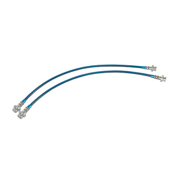 Hilux N70 Colorado conversion stainless steel braided brake lines blue dual lines