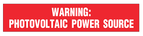 Solar PV Label - WARNING PHOTOVOLTAIC POWER SOURCE
