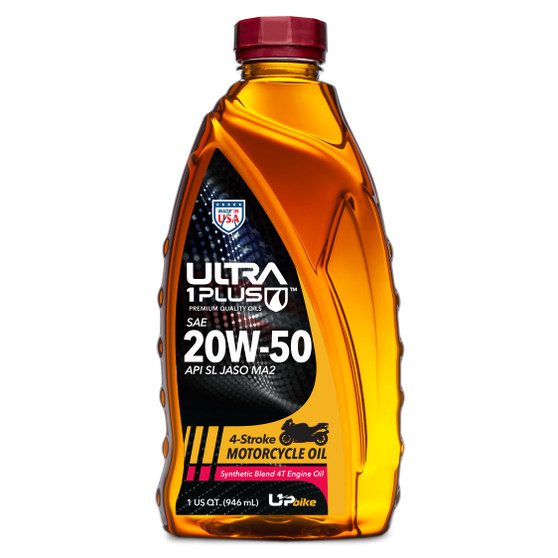 Ultra1Plus SAE 20W-50 Synthetic Blend 4T Motorcycle Engine Oil API SL JASO MA2 