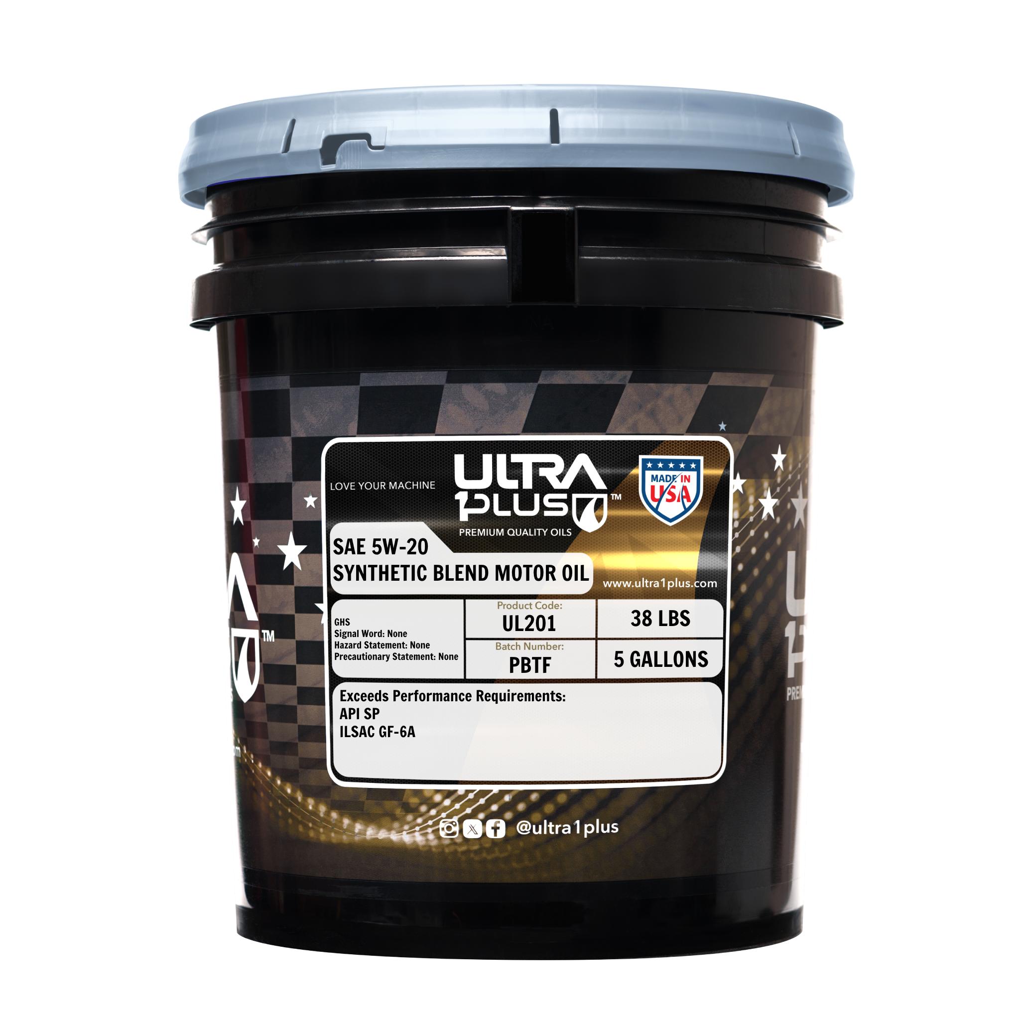 モーターオイル 5W-30 SP ILSAC GF-6A 20L Ultra1Plus SAE 5W-20 Synthetic Blend Motor Oil - High