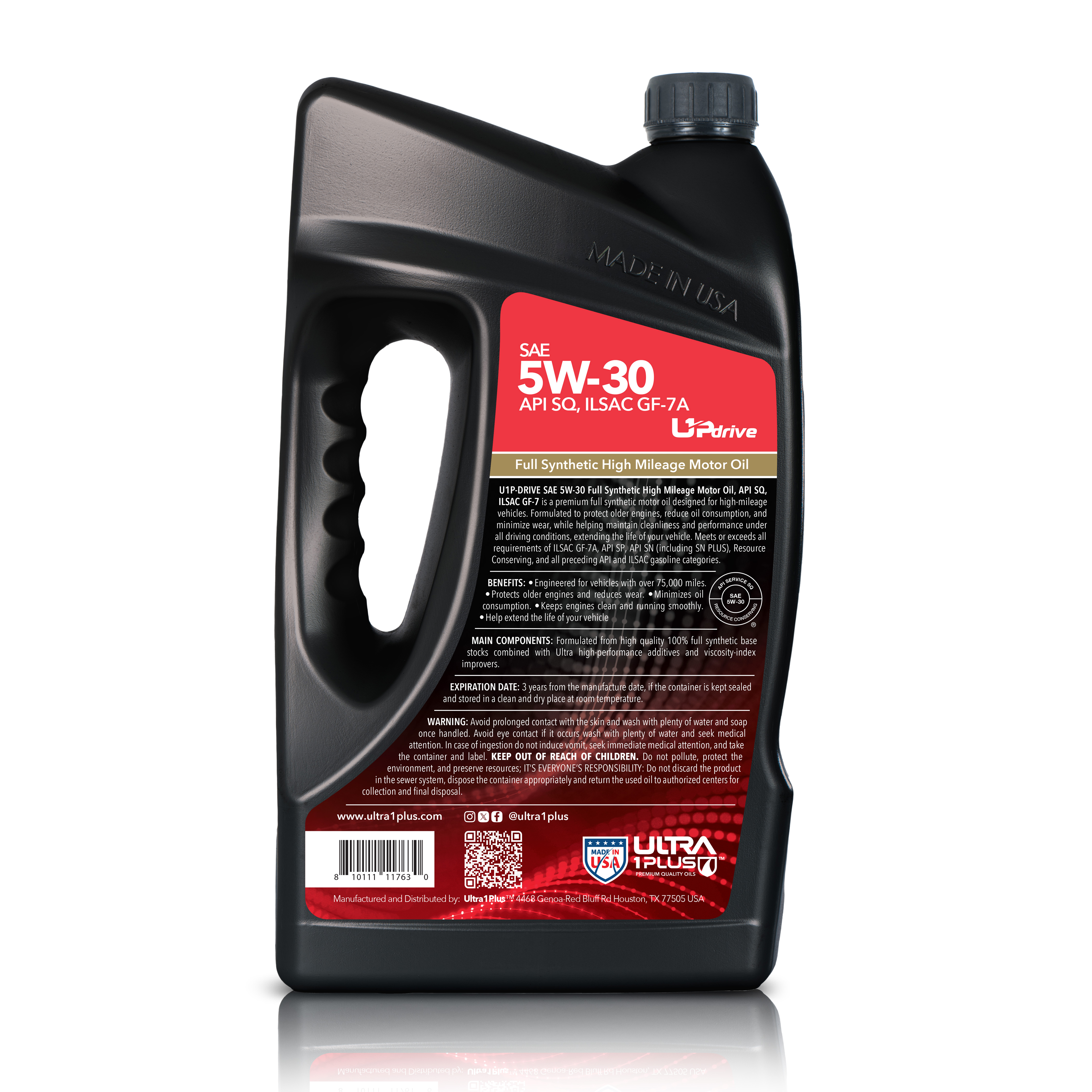 Ultra1Plus SAE 5W-30 Full Synthetic High Mileage Motor Oil