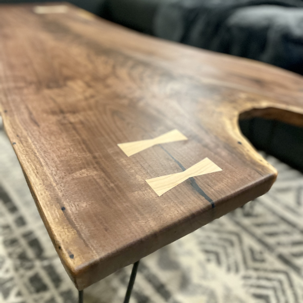 Crotched Walnut Live Edge Coffee Table
