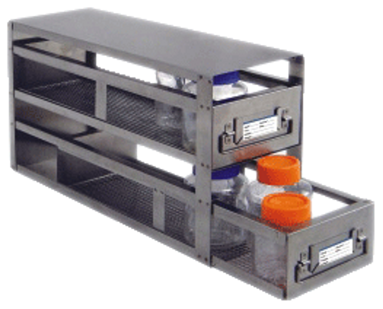 Stainless Steel Freezer Rack With Drawer For Storage Bottles Lab