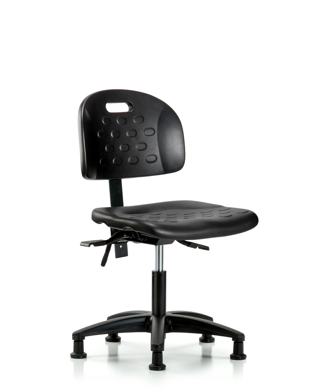 Handle Polyurethane Desk Height Chair Nylon Base Glides