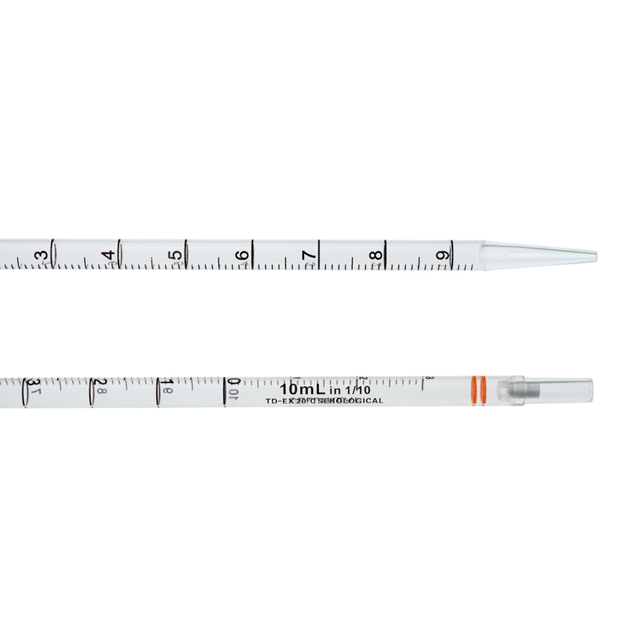 10mL Polystyrene Serological Pipette, RNase and DNase Free, STERILE,  Individually Wrapped in Plastic/Plastic, Packed in Bags, 200/CS