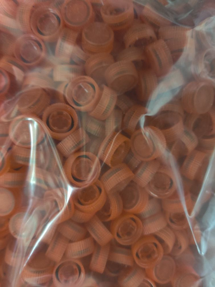 Bag of 500 Screw Caps with O-Ring Assembly for Screw Cap Tubes - Orange