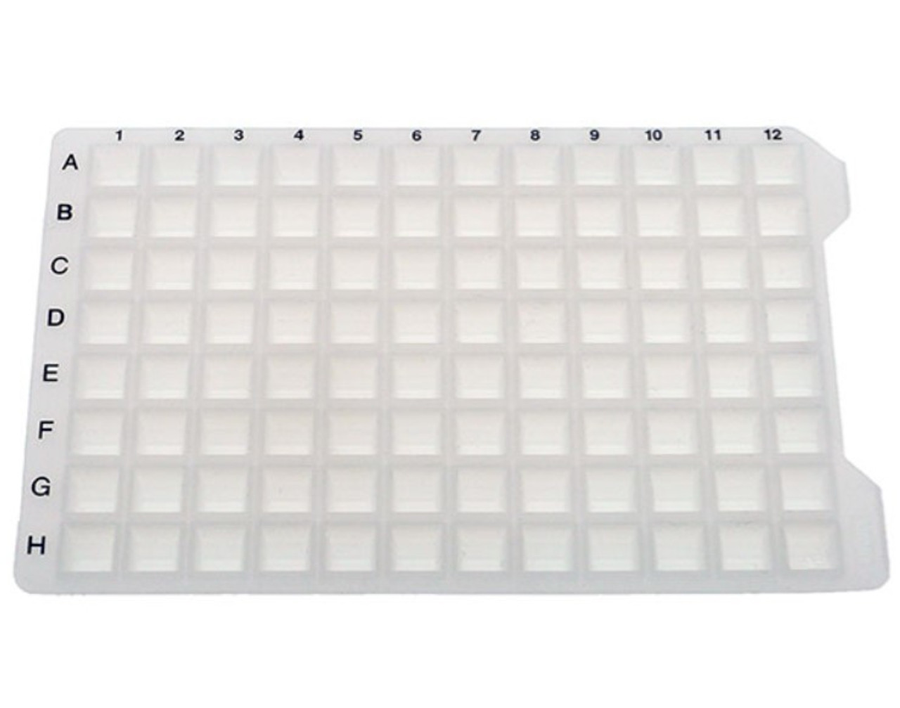 Silicone Sealing Mat for 96-Well Deep Well Plate, Square Wells, Pre-Scored  With (-), RNase and DNase Free, 50/CS