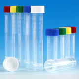 10mL skirted based polypropylene transport tube with leak proof yellow screw cap 6102Y. Tubes have graduation lines for measuring volume and a conical center - Lab Supplies - Stellar Scientific