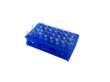One side of the Stellar Scientific STO-R-4W-5 Four Way Tube Rack holds thirty-two 0.5mL tubes