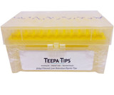 Stellar Scientific Teepa Tip 200uL Filter Pipette Tip - Closed Box - Yellow Wafers Assist in Color Coding