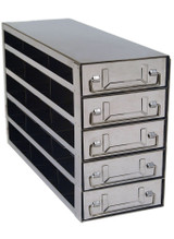 Stainless Steel Lab Freezer Drawer Rack for 2 inch Cryo Boxes UFD-552