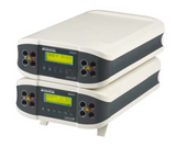 Labnet E0203 ENDURO 250V power supply for gel electrophoresis. Shown stacked and with lifter feet extended Labnet E0203 ENDURO 250V power supply for gel electrophoresis. Shown stacked and with lifter feet extended