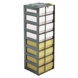All chest freezer racks come with a locking steel rod to keep boxes inside the rack
