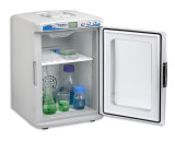 Benchmark Scientific H2200-H MyTemp Mini Benchtop Incubator with digital controls, shelf and internal power port for small lab rockers - Shown with the clear glass viewing door open