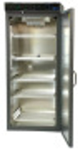 Shel Lab SRI20PF Peltier Cooled Drosophila Fly Lab Incubator with Programmable Light Cycles.  Shown with door open