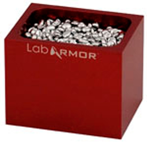 Single Cavity Bead-Block with .25L of Lab Armor Beads, Red - for standard dry baths