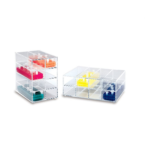 145722 - Acrylic Organizer for Micro-Tube Racks, Vertical Orientation, 1 x  4 Shelf Array, 12 Rack Capacity