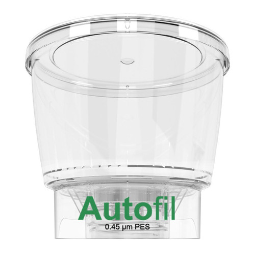 500mL Autofil® Polystyrene Vacuum Filtration Upper Cup ONLY With .45 µm PES Membrane For Prefiltration or Clarification, RNase and DNase Free, Individually Wrapped, Sterile, 24/CS