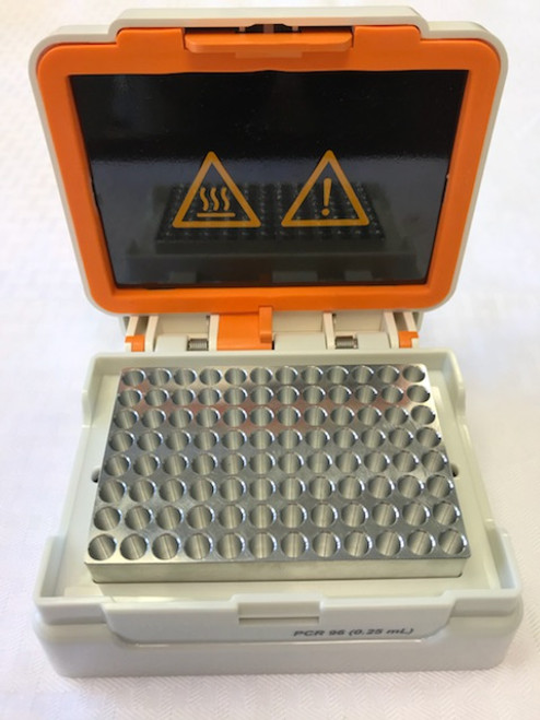 Heated Block for Vitl Ther-mix Heated Vortex Mixer, For 96 Well PCR Plates (0.25mL Per Well)