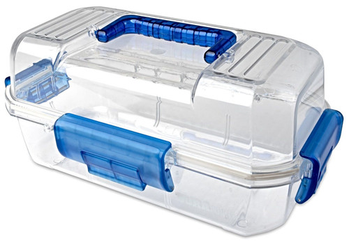Duraporter specimen transport box - Clear with Blue Handles
